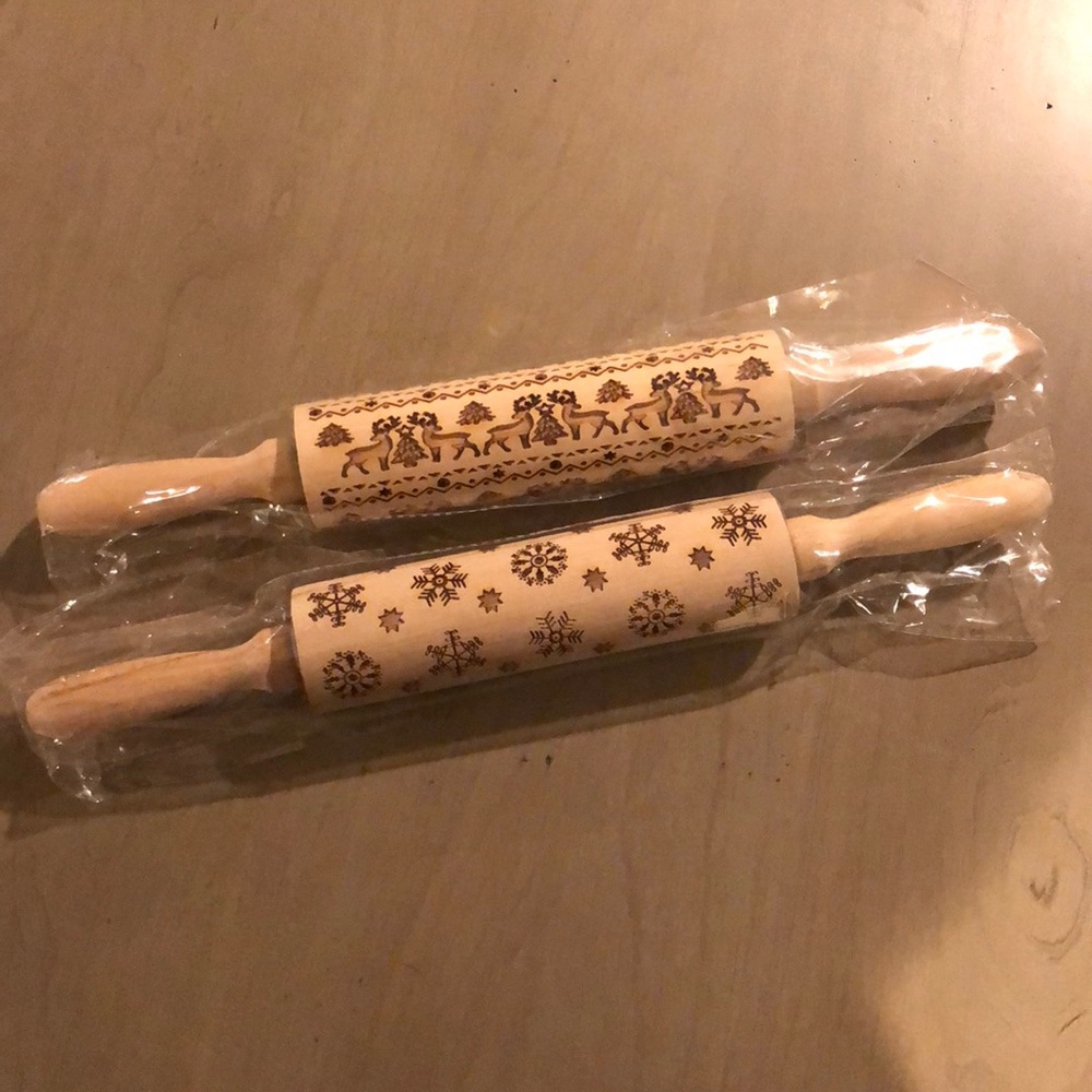 Engraved Holiday Rolling Pins (set of 2)
